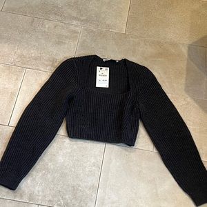 Zara Dark Grey Cropped Sweater